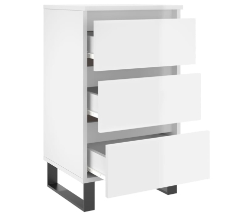 vidaXL naktsskapīši, 2 gab. spīdīgi balti 40x35x69cm inženierijas koks