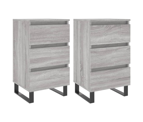 vidaXL naktsskapīši, 2 gab., pelēcīgi, 40x35x69 cm, inženierijas koks