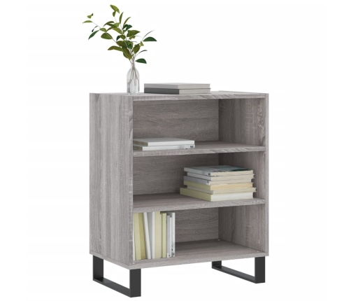 vidaXL kumode, pelēka ozolkoka, 57x35x70 cm, inženierijas koks