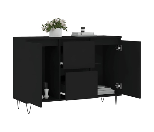 vidaXL kumode, melna, 104x35x70 cm, inženierijas koks