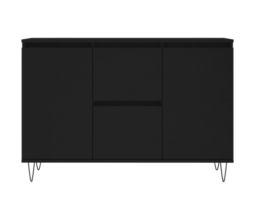 vidaXL kumode, melna, 104x35x70 cm, inženierijas koks