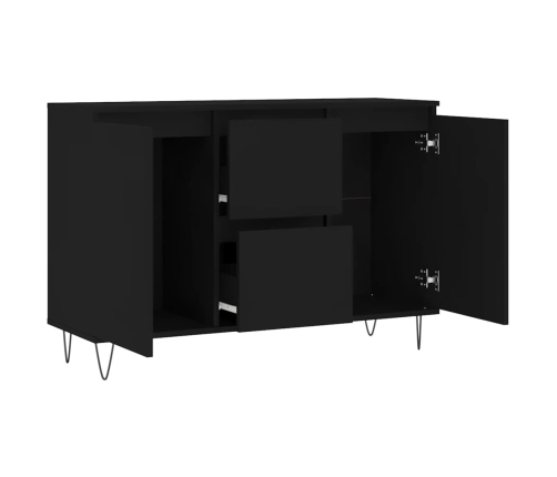 vidaXL kumode, melna, 104x35x70 cm, inženierijas koks