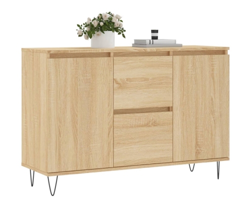 vidaXL kumode, ozolkoka krāsā, 104x35x70 cm, inženierijas koks