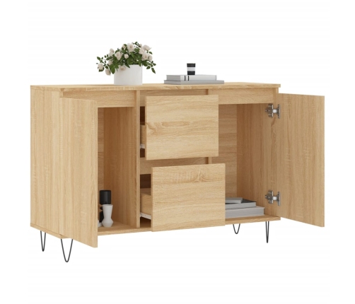 vidaXL kumode, ozolkoka krāsā, 104x35x70 cm, inženierijas koks