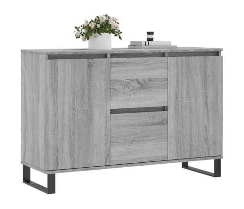 vidaXL kumode, pelēka ozolkoka, 104x35x70 cm, inženierijas koks