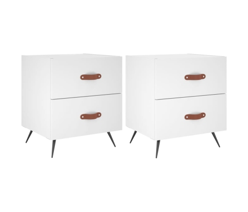 vidaXL naktsskapīši, 2 gab., balti, 40x35x47,5 cm, inženierijas koks