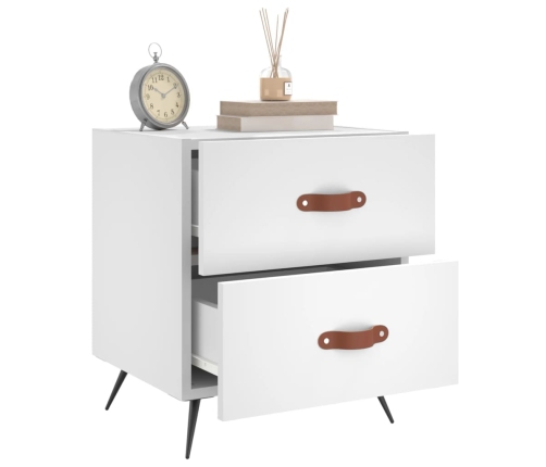 vidaXL naktsskapīši, 2 gab., balti, 40x35x47,5 cm, inženierijas koks