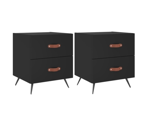 vidaXL naktsskapīši, 2 gab., melni, 40x35x47,5 cm, inženierijas koks
