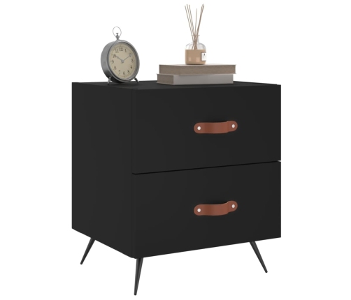 vidaXL naktsskapīši, 2 gab., melni, 40x35x47,5 cm, inženierijas koks