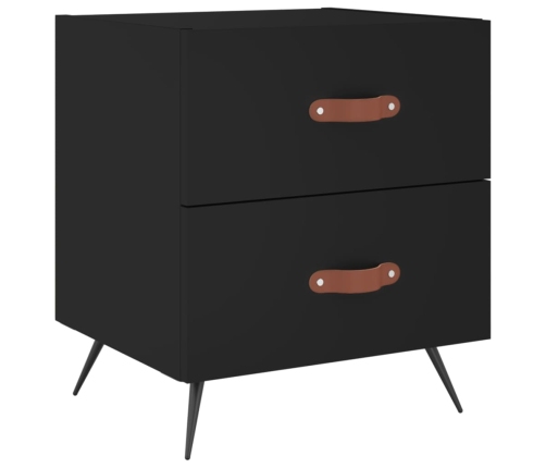 vidaXL naktsskapīši, 2 gab., melni, 40x35x47,5 cm, inženierijas koks