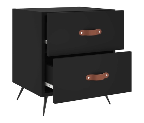 vidaXL naktsskapīši, 2 gab., melni, 40x35x47,5 cm, inženierijas koks