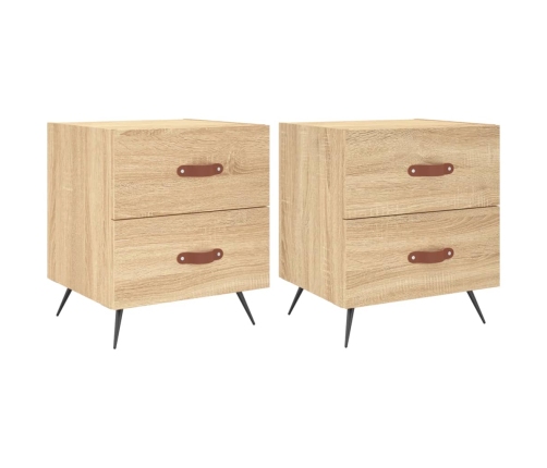 vidaXL naktsskapīši, 2 gb., ozolkoka, 40x35x47,5 cm, inženierijas koks