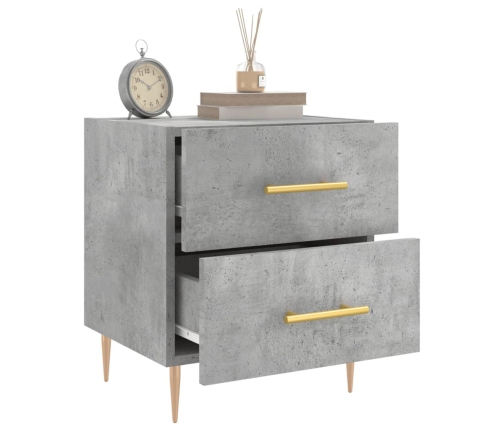 vidaXL naktsskapītis, betona pelēks, 40x35x47,5 cm, inženierijas koks