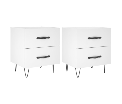 vidaXL naktsskapīši, 2 gab., balti, 40x35x47,5 cm, inženierijas koks