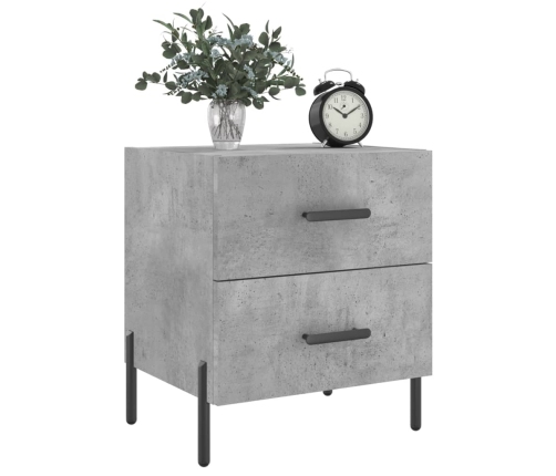 vidaXL naktsskapītis, betona pelēks, 40x35x47,5 cm, inženierijas koks