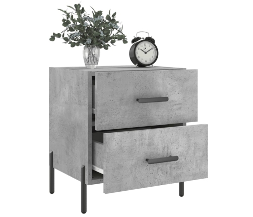 vidaXL naktsskapītis, betona pelēks, 40x35x47,5 cm, inženierijas koks