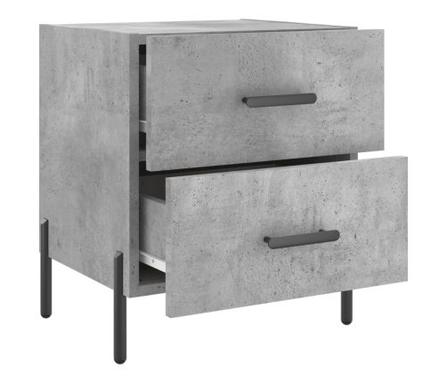 vidaXL naktsskapītis, betona pelēks, 40x35x47,5 cm, inženierijas koks