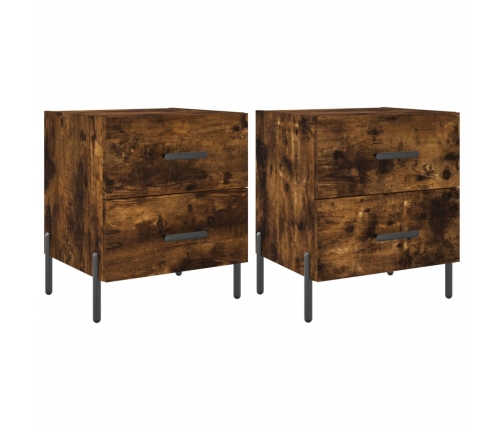 vidaXL naktsskapīši, 2 gb., ozolkoka, 40x35x47,5 cm, inženierijas koks