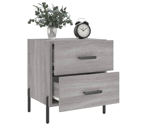 vidaXL naktsskapīši, 2 gab., pelēki, 40x35x47,5 cm, inženierijas koks