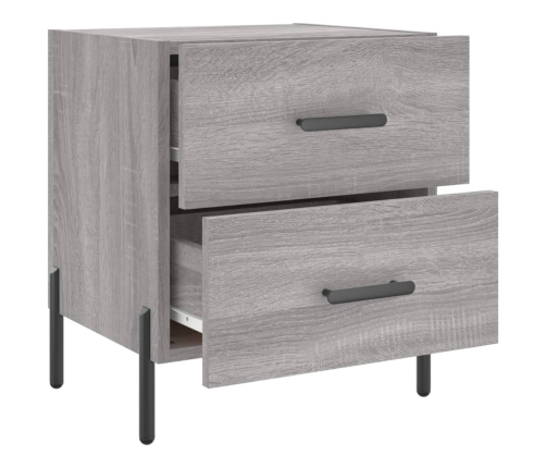 vidaXL naktsskapīši, 2 gab., pelēki, 40x35x47,5 cm, inženierijas koks