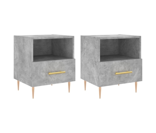vidaXL naktsskapīši, pelēki, 2 gab., 40x35x47,5 cm, inženierijas koks