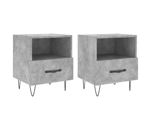 vidaXL naktsskapīši, pelēki, 2 gab., 40x35x47,5 cm, inženierijas koks