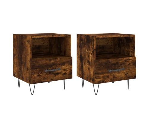 vidaXL naktsskapīši, 2 gb., ozolkoka, 40x35x47,5 cm, inženierijas koks