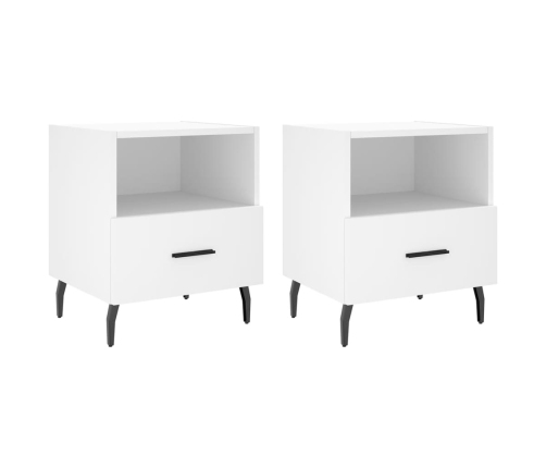 vidaXL naktsskapīši, 2 gab., balti, 40x35x47,5 cm, inženierijas koks