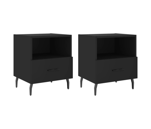 vidaXL naktsskapīši, 2 gab., melni, 40x35x47,5 cm, inženierijas koks
