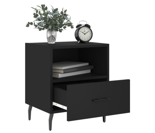 vidaXL naktsskapīši, 2 gab., melni, 40x35x47,5 cm, inženierijas koks