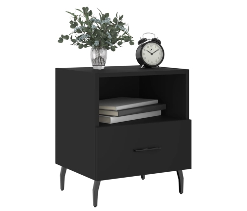 vidaXL naktsskapīši, 2 gab., melni, 40x35x47,5 cm, inženierijas koks