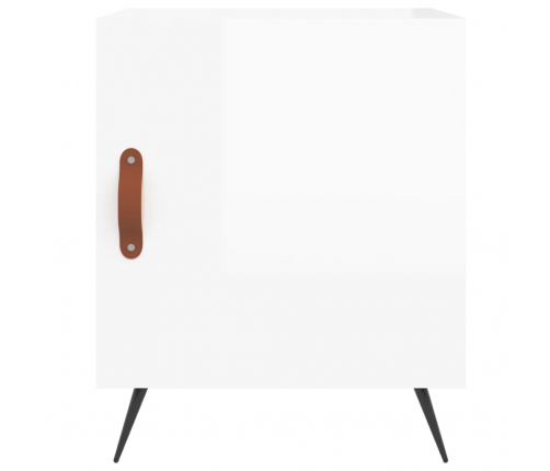 vidaXL naktsgaldiņš, spīdīgi balts, 40x40x50 cm, inženierijas koks