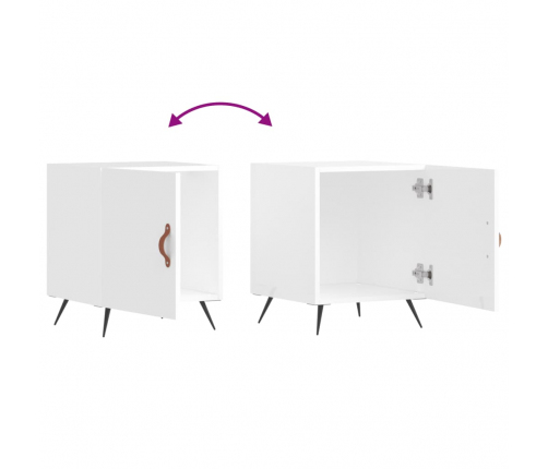 vidaXL naktsgaldiņš, spīdīgi balts, 40x40x50 cm, inženierijas koks