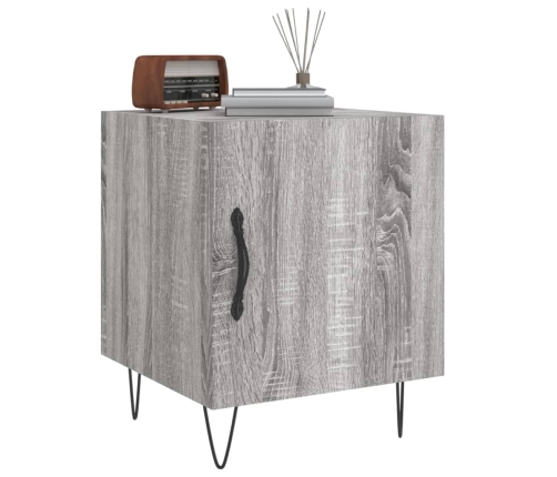 vidaXL naktsskapītis, pelēcīga ozola, 40x40x50 cm, inženierijas koks