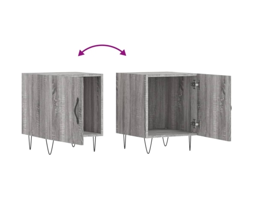 vidaXL naktsskapītis, pelēcīga ozola, 40x40x50 cm, inženierijas koks