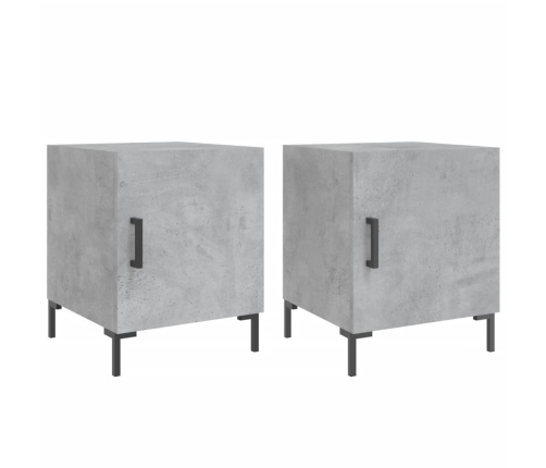 vidaXL naktsskapīši, 2 gab., pelēki, 40x40x50 cm, inženierijas koks