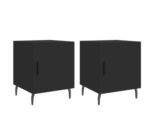 vidaXL naktsskapīši, 2 gab., melni, 40x40x50 cm, inženierijas koks