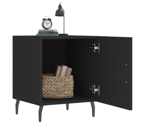 vidaXL naktsskapīši, 2 gab., melni, 40x40x50 cm, inženierijas koks