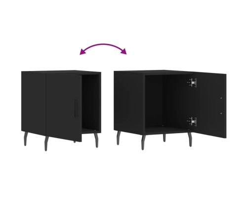 vidaXL naktsskapīši, 2 gab., melni, 40x40x50 cm, inženierijas koks