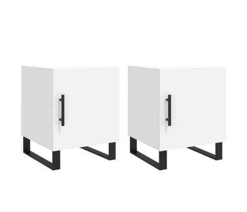 vidaXL naktsskapīši, 2 gab., balti, 40x40x50 cm, inženierijas koks