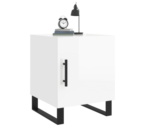 vidaXL naktsgaldiņš, spīdīgi balts, 40x40x50 cm, inženierijas koks