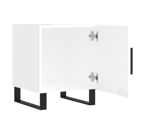 vidaXL naktsgaldiņš, spīdīgi balts, 40x40x50 cm, inženierijas koks