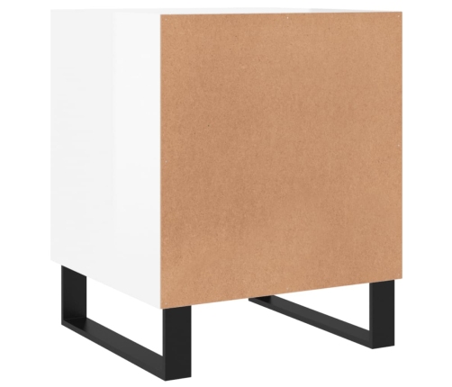 vidaXL naktsgaldiņš, spīdīgi balts, 40x40x50 cm, inženierijas koks