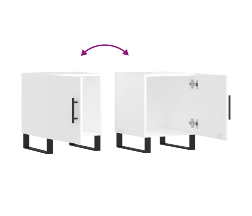 vidaXL naktsgaldiņš, spīdīgi balts, 40x40x50 cm, inženierijas koks