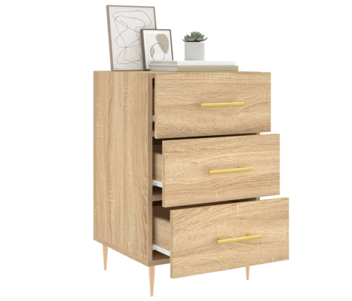 vidaXL naktsskapītis, ozolkoka krāsa, 40x40x66 cm, inženierijas koks