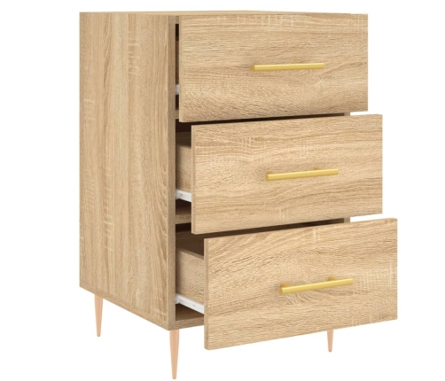 vidaXL naktsskapītis, ozolkoka krāsa, 40x40x66 cm, inženierijas koks