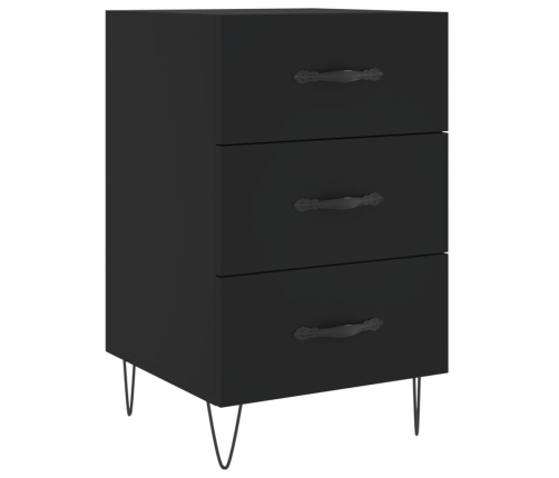 vidaXL naktsskapītis, melns, 40x40x66 cm, inženierijas koks