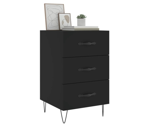 vidaXL naktsskapītis, melns, 40x40x66 cm, inženierijas koks