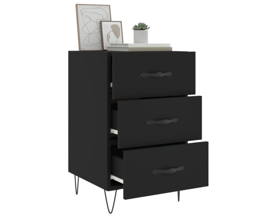 vidaXL naktsskapītis, melns, 40x40x66 cm, inženierijas koks