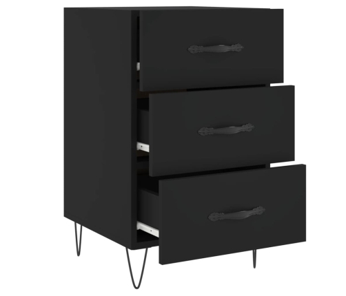 vidaXL naktsskapītis, melns, 40x40x66 cm, inženierijas koks